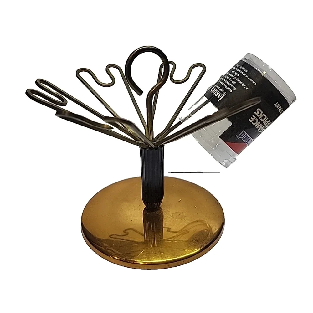 Vintage Copper & Mixed Metals Round Swivel 6 Shot Glass Holder 5